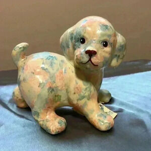 Handmade Glazed  Puppy Figurine